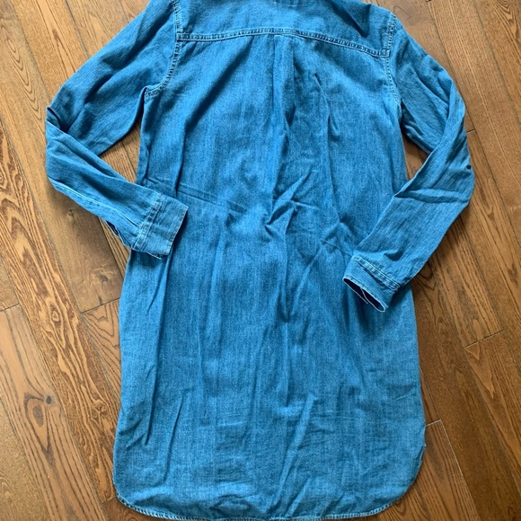 Gap medium wash denim long sleeve button up collard tshirt dress - Picture 8 of 8